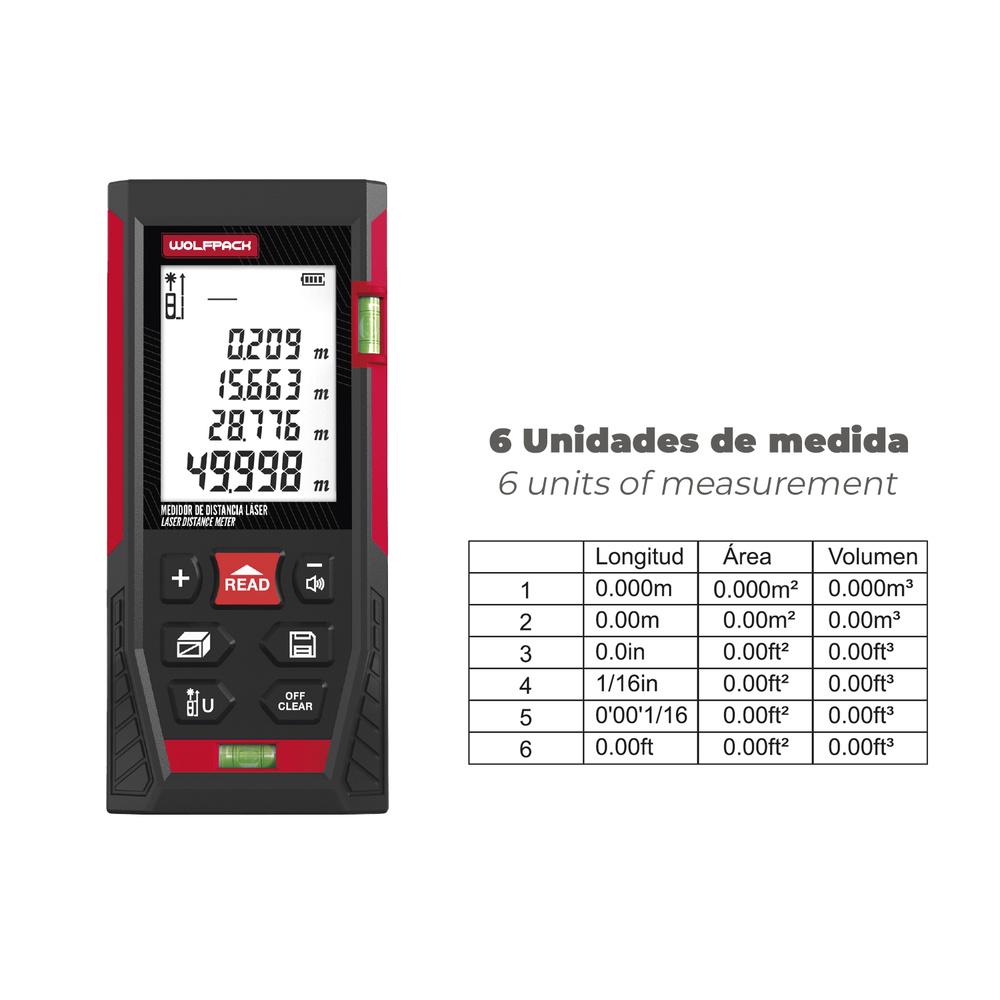 Medidor Laser 10 Funciones 50m Funciona Con 2 Pilas AAA (No Incluido) 3